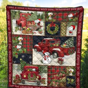 Snoopy Christmas Quilt Home Decor  Quilt